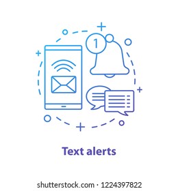 Incoming message concept icon. Text alert idea thin line illustration. Notifications. Dialog, chat. Reminder, alarm. Vector isolated outline drawing