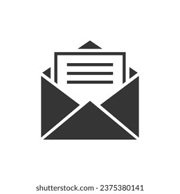 Mensaje entrante o correo electrónico. Diseño plano.