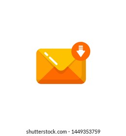 incoming message envelope icon design. email received icon design