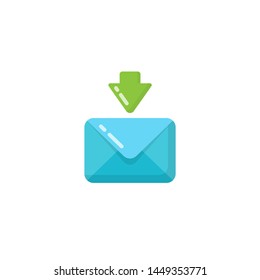 incoming message envelope icon design. email received icon design