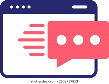Incoming Message Icon Fill Vector Illustration