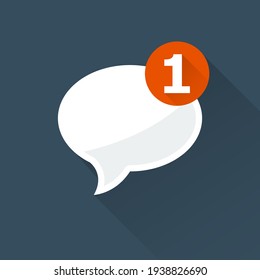 Incoming Message (notification) Icon - Oval Speech Bubble,