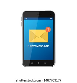 Incoming message vector design illustration isolated on white background