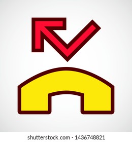 Incoming Missed Call. Simple Vector Color Icon 