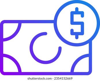 Icono de vector lineal de gradiente perfecto de píxel de dinero entrante. Operaciones financieras. Negocios y comercio. Símbolo de color de línea delgada. Pictograma de estilo moderno. Dibujo de contorno aislado del vector