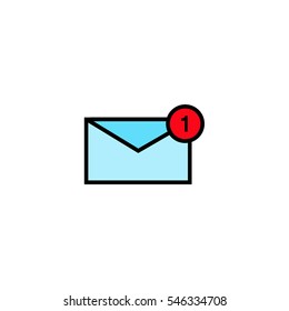 Incoming new message flat outline  icon