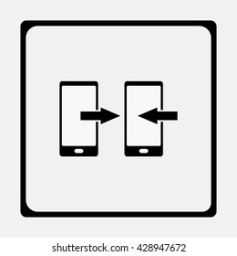 Incoming and out coming calls sign icon.