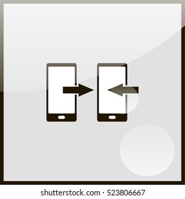 Incoming and outcoming calls sign icon.