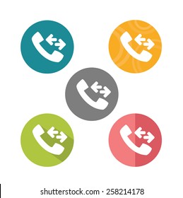 Incoming & Outgoing call flat icon