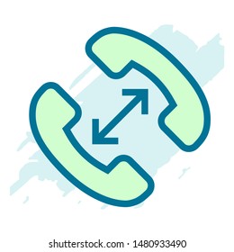 Incoming Outgoing Call Icon Light Green Stock Vector (Royalty Free ...