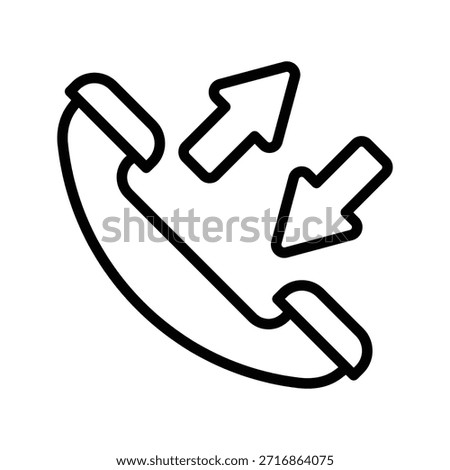 Incoming outgoing call icon, Line Vector graphics