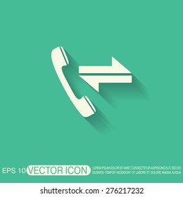 incoming and outgoing call. symbol of the incoming call. Handset rings