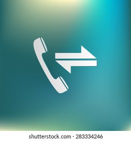 incoming and outgoing call. symbol of the incoming call. Handset rings