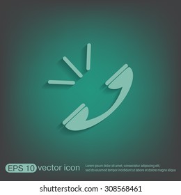 incoming and outgoing call. symbol of the incoming call. Handset rings