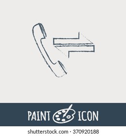 incoming and outgoing call. symbol of the incoming call. Handset rings