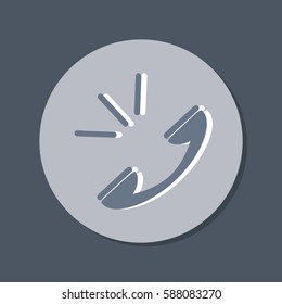 incoming and outgoing call. symbol of the incoming call. Handset rings