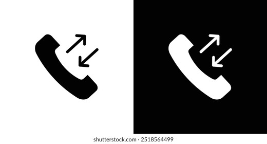 incoming outgoing calls icon Flat fill set collection