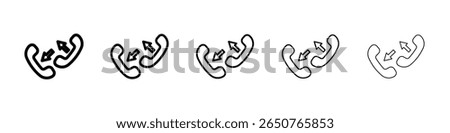 incoming outgoing calls icon isolated vector on white background set
