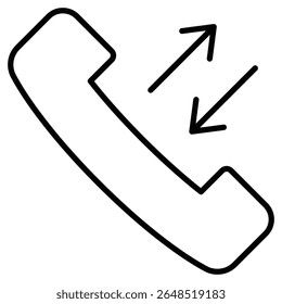 ícone de chamadas de saída de entrada Marca de logotipo isolada da estrutura de tópicos