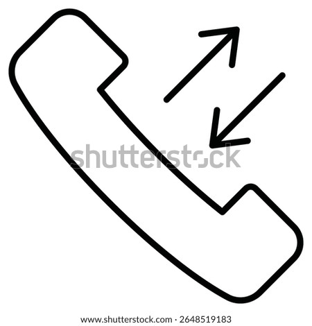 incoming outgoing calls icon Outline isolated logo mark