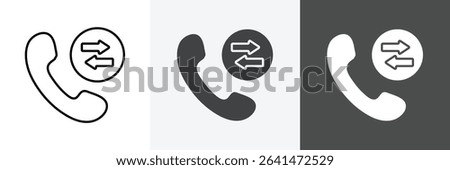 incoming outgoing calls icon set vector art