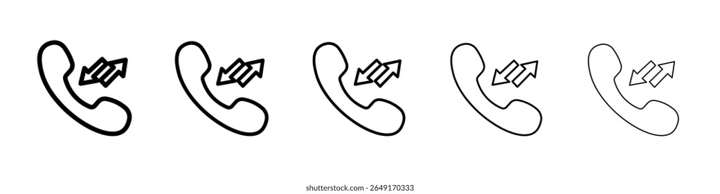 ícone de chamadas de saída de entrada marca de logotipo de estrutura de tópicos fina definida