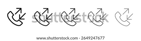 incoming outgoing calls icon thin line outline set or collection