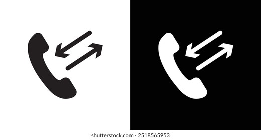 incoming outgoing calls icon Vector flat thin line illustration
