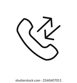 incoming outgoing calls icon vector line logo art