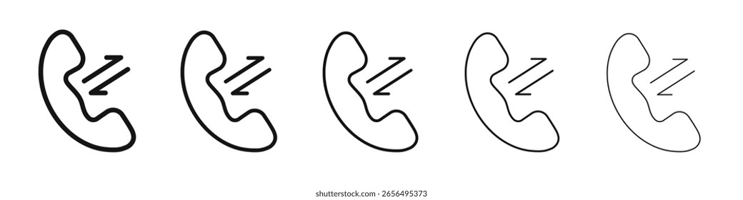 Icono de llamadas salientes entrantes Conjunto de esquema de Vector Ilustración Signo