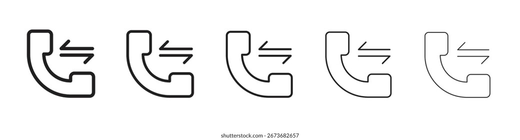 Icono de llamadas salientes entrantes Ilustración vectorial aislada