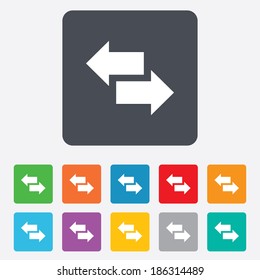 Incoming and outgoing calls sign. Upload. Download arrow symbol. Rounded squares 11 buttons. Vector