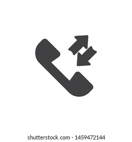 Incoming Outgoing Calls Line Icon Linear Stock Vector (Royalty Free ...