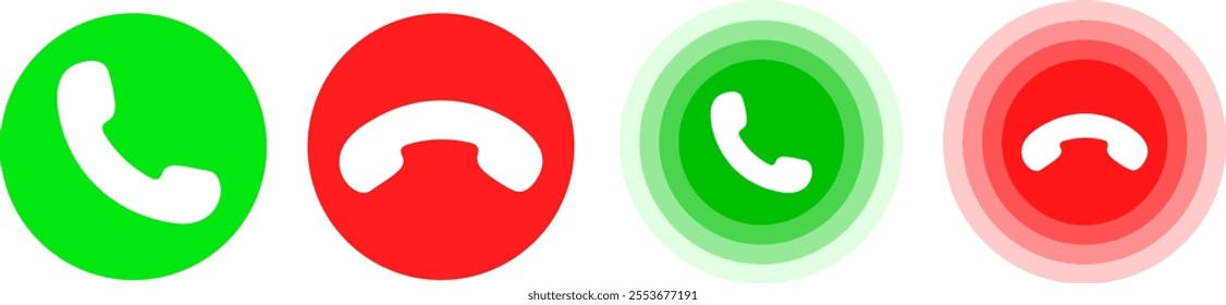 Incoming, outgoing, and missed icon set. Call phone icon. Set of signs for support. phone call receive icon sign
