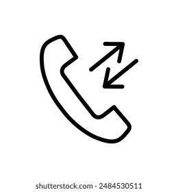 Incoming Outgoing Phone Call Icon for Telecommunication, Customer Service, and Call Center Illustrations