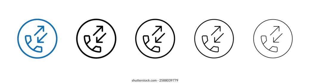 incoming outgoing Phone call icon Outline vector logo for web ui