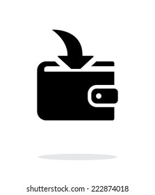 Incoming payment in wallet simple icon on white background. Vector illustration.