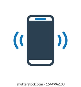 Incoming phone call glyph icon vector 