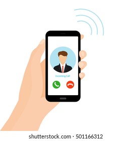 Incoming Call On Smartphone Communication Connect Stock Vector (Royalty ...