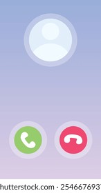 Interfaz de pantalla de llamada telefónica entrante, Ilustración vectorial.
