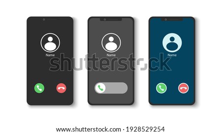 Incoming Phone Call Screen Interface set
