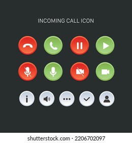 Incoming Phone Call Screen User Interface UI .For website and mobile apps vector illustration