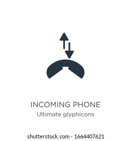 Incoming phone icon vector. Trendy flat incoming phone icon from ultimate glyphicons collection isolated on white background. Vector illustration can be used for web and mobile graphic design, logo, 