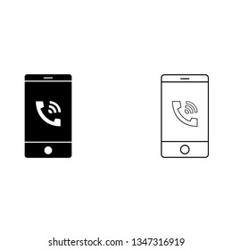 incoming phone notifications on the smartphone icon vector