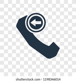 Incoming Phone vector icon isolated on transparent background, Incoming Phone transparency logo concept