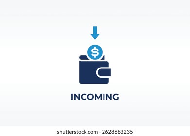 INCOMING vector, icon or logo sign isolated symbol illustration