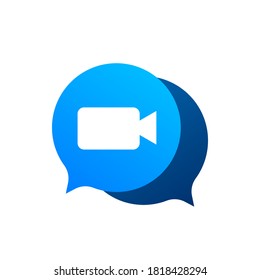 Incoming video call on laptop. Laptop with incoming call, man profile picture and accept decline buttons. Vector stock illustration.