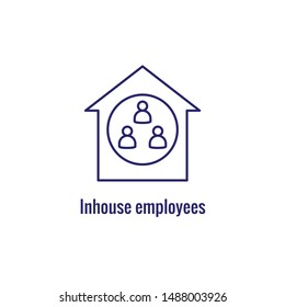 In-Company & Outsource Icon with freelancing or hiring imagery