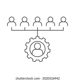 In-Company and Outsource Icon with freelancing or hiring imagery