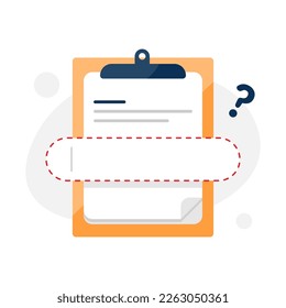 incomplete data information concept illustration flat design vector eps10. modern graphic element for landing page, empty state ui, infographic, icon